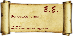 Borovics Emma névjegykártya
