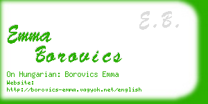 emma borovics business card
